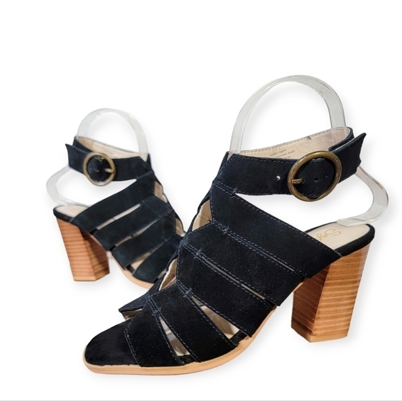 Seychelles Completely Engaged heeled sandals Black Open Toe Ankle Strap Size 6 - Picture 12 of 12